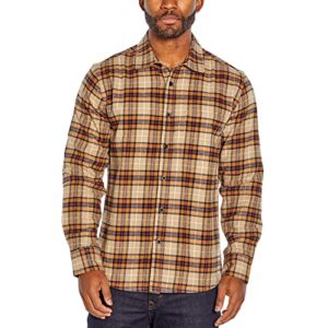 eddie bauer bristol men's flannel shirt - khaki plaid xx-large