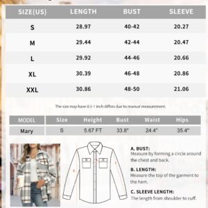 NIeyook Womens Casual Long Sleeve Color Block Plaid Shacket Flannel Lapel Button Down Fall Shacket Jacket Outwear Coats