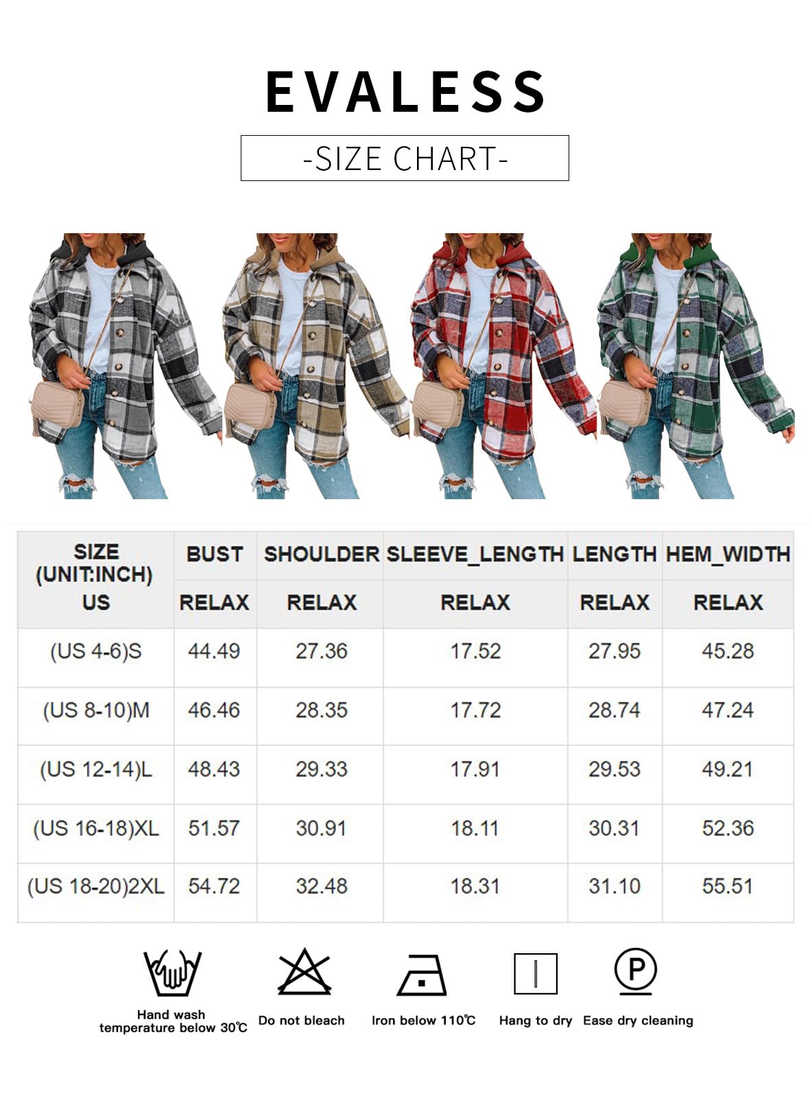 EVALESS Womens Fall Hooded Flannel Shacket Jacket 2023 Trendy Casual Long Sleeve Plaid Corduroy Button Down Shirts Coats Outfits,Orange M