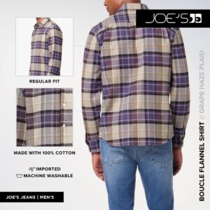 Joe's Jeans Men's Boucle Flannel Shirt, Grape Haze Plaid, M