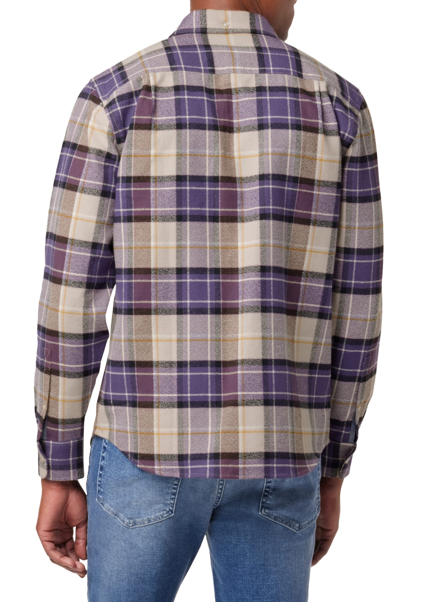 Joe's Jeans Men's Boucle Flannel Shirt, Grape Haze Plaid, M