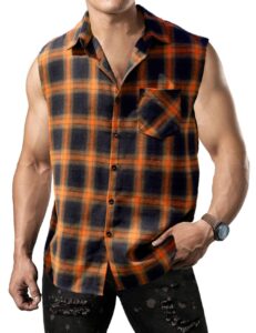 jg jenny ghoo sleeveless flannel shirt men casual plaid button down shirts vest