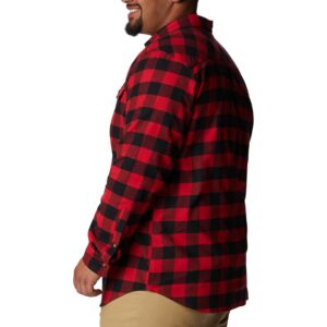 Columbia mens Flare Gun Stretch Flannel, Mountain Red Twill Buffalo Check, Large