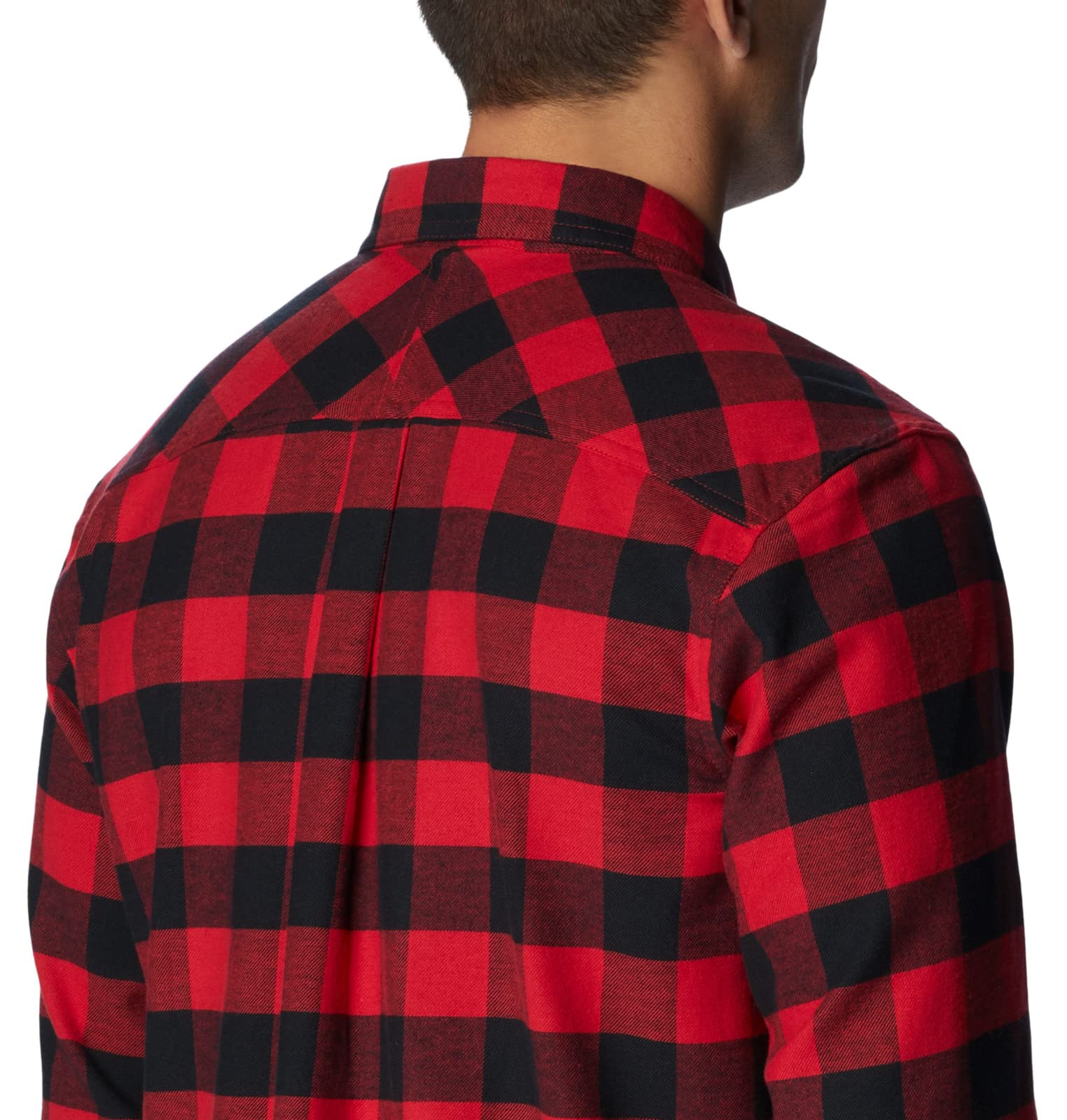 Columbia mens Flare Gun Stretch Flannel, Mountain Red Twill Buffalo Check, Large