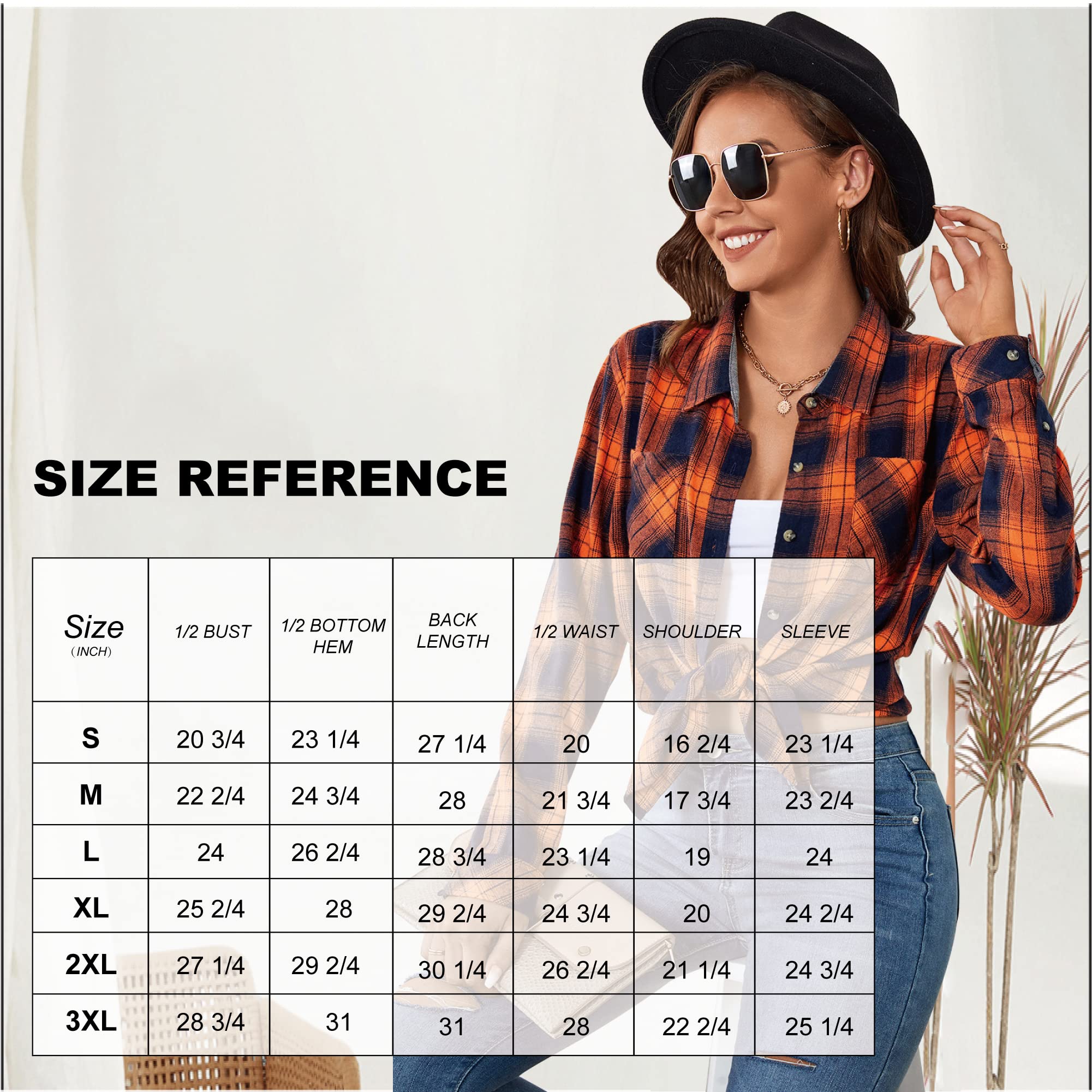 Damipow Flannel Shirt Women Long Sleeve Fall Blouse Ladies Casual Top Cute Clothes,Redt91,M