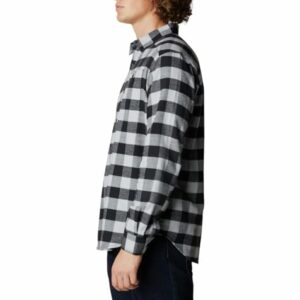 Columbia Men's Cornell Woods Flannel Long Sleeve Shirt, Grey Buffalo Check, Large