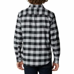 Columbia Men's Cornell Woods Flannel Long Sleeve Shirt, Grey Buffalo Check, Large