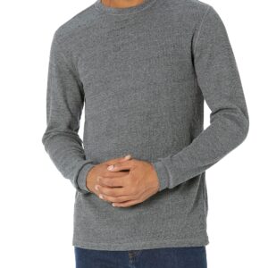 Amazon Essentials Men's Slim-Fit Long-Sleeve Waffle Shirt, Charcoal, Large