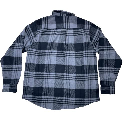 Orvis Big Bear Heavyweight Double Brushed Flannel Button Down Shirt with Hand Warmer Pockets (as1, Alpha, l, Regular, Regular, Black,Gray)