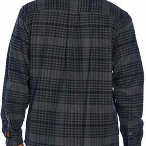 Orvis Big Bear Heavyweight Double Brushed Flannel Button Down Shirt with Hand Warmer Pockets (as1, Alpha, l, Regular, Regular, Black,Gray)