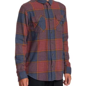 RVCA Mens Long Sleeve Woven Button Front Flannel Shirt - Thatll Work (New Moody, Medium)