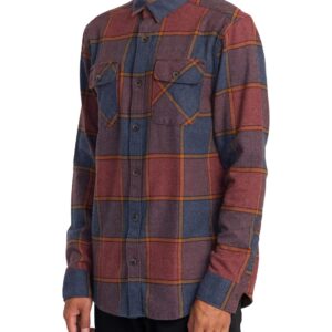 RVCA Mens Long Sleeve Woven Button Front Flannel Shirt - Thatll Work (New Moody, Medium)