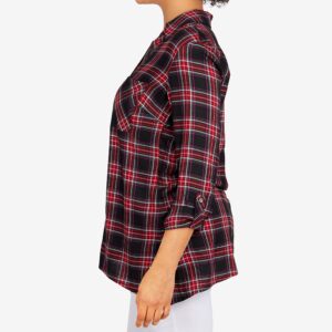 Ruby Rd. womens Flannel Top Blouse, Black Multi, Small US