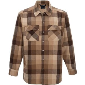 Vertx Last Line Mens Long Sleeve Plaid Flannel Tactical Shirt with Pockets built for Concealed Carry, CCW, Outdoor, Overlanding, and Daily Wear, Barren Large