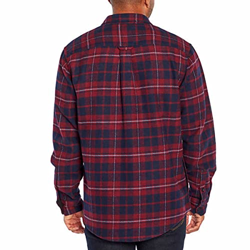 Orvis Men's Button Down Winter Heavy Weight Long Sleeve Flannel Shirt, Sangria Plaid, Medium