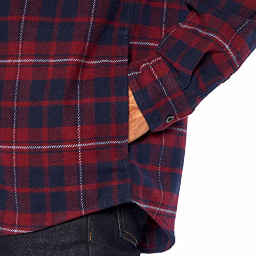 Orvis Men's Button Down Winter Heavy Weight Long Sleeve Flannel Shirt, Sangria Plaid, Medium