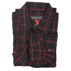 Milwaukee Leather MNG11665 Men's Black and Red Long Sleeve Cotton Flannel Shirt - X-Large