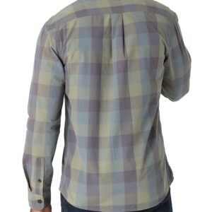 Lee Men's Working West Relaxed Fit Long Sleeve Shirt, Deep Lichen Green Plaid, Large