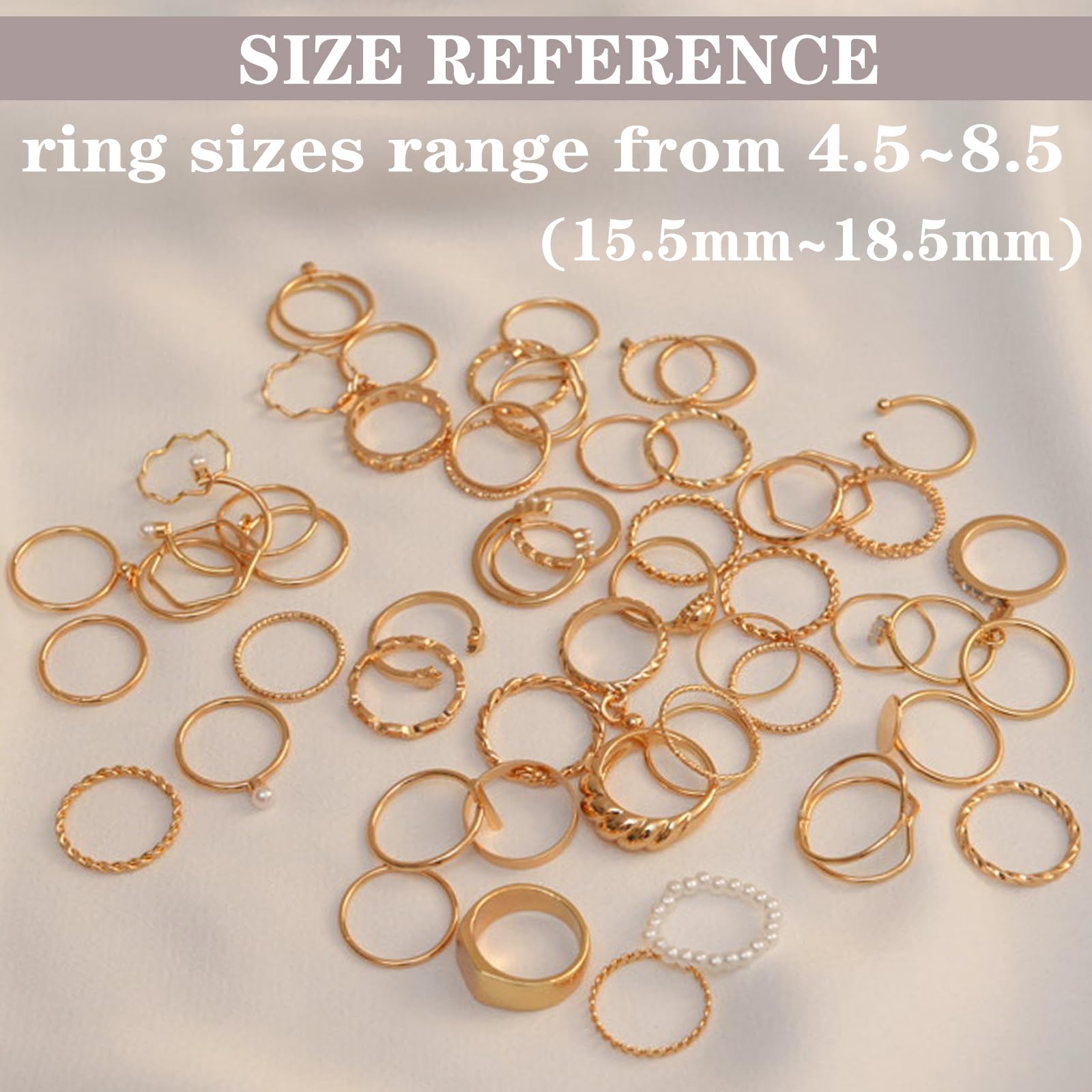 YEEZII 68 Pcs Gold Knuckle Rings Set for Women, Stackable Rings Boho Joint Finger Midi Rings Hollow Carved Crystal Stacking Rings Pack