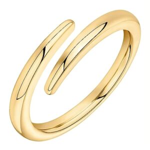 pavoi 14k gold plated open twist eternity band yellow gold for women size 9