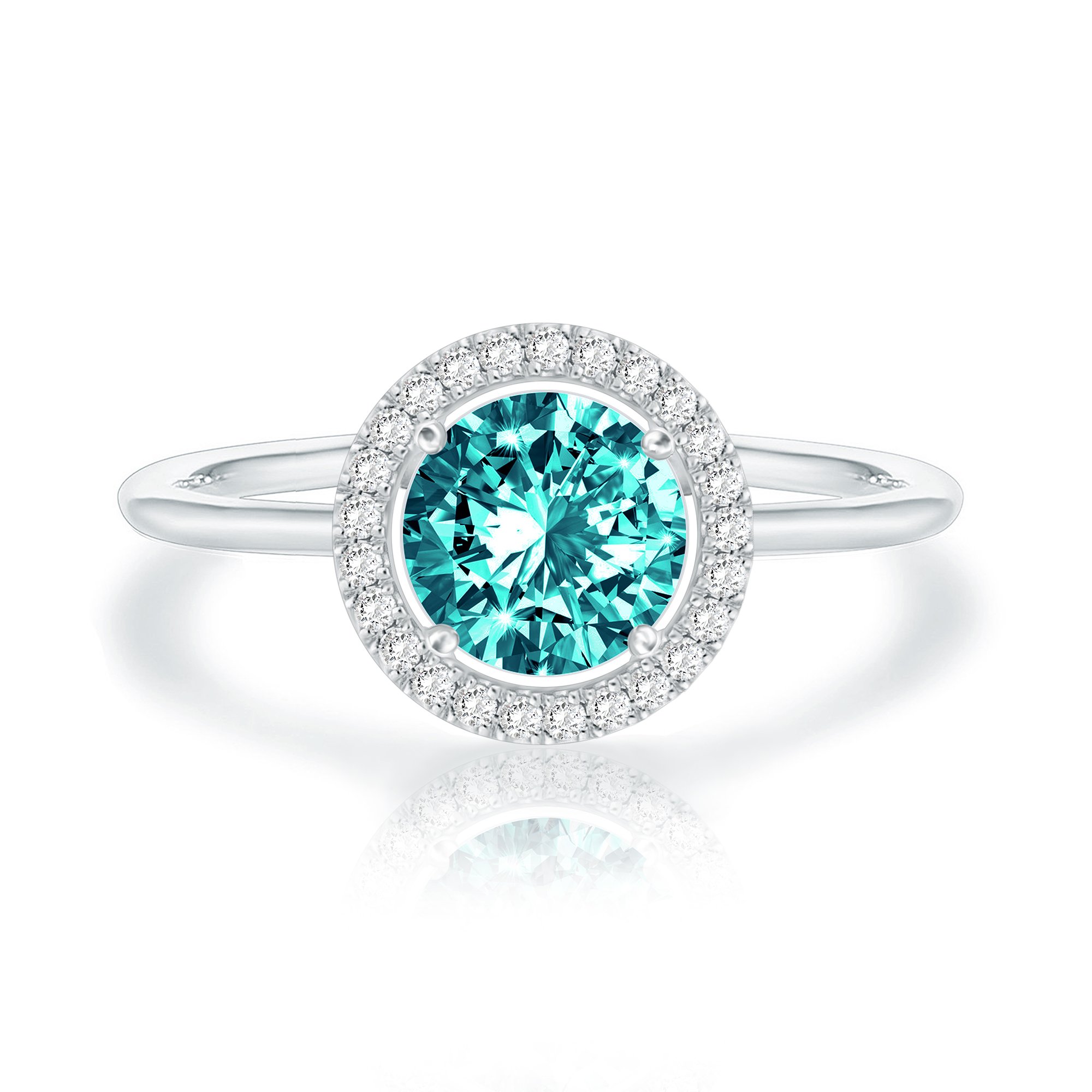 SWAROVSKI Crystal 14K White Gold Plated Birthstone Rings | White Gold Rings for Women | Emerald Ring