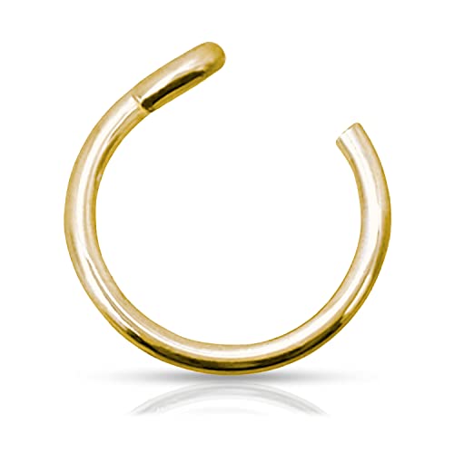 Fake Clip On Nose Ring 20g - 14k Gold Filled Tiny Faux Piercing Hoop - No Piercing Needed