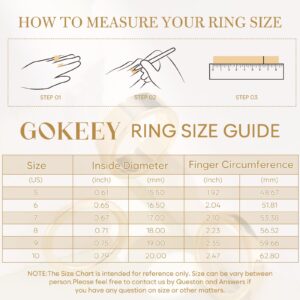 Gokeey Gold Rings for Women, 14K Gold Stacking Rings Set for Women Dainty Stackable Rings for Girls Jewelry Gifts Comfort Fit Size 5 to 10 (7)