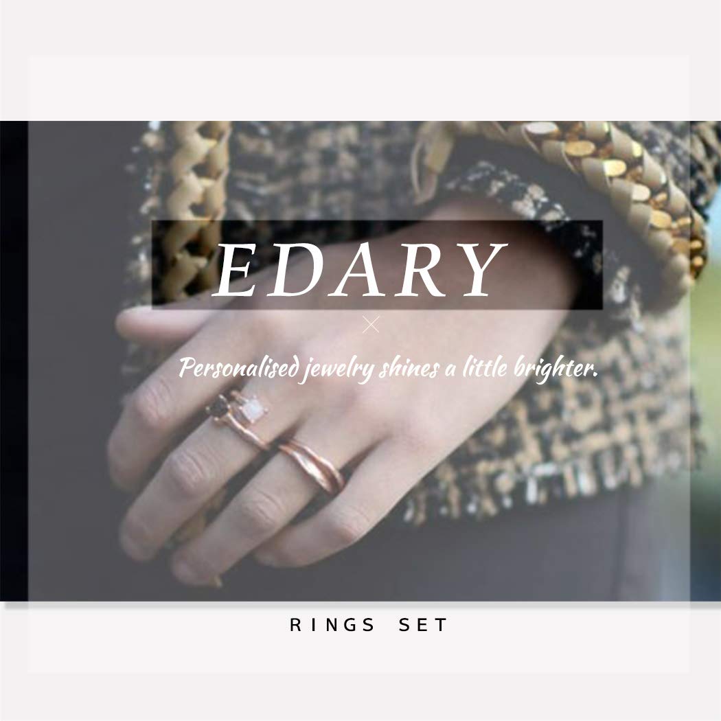 Edary Vintage Ring Set Carved Knuckle Rings Crystal Rings Set Gold Stackable Rings Midi Rings Finger Jewelry for Women(13PCS)