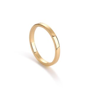 pavoi 14k gold plated stacking ring | bands for women (yellow plated, 7)