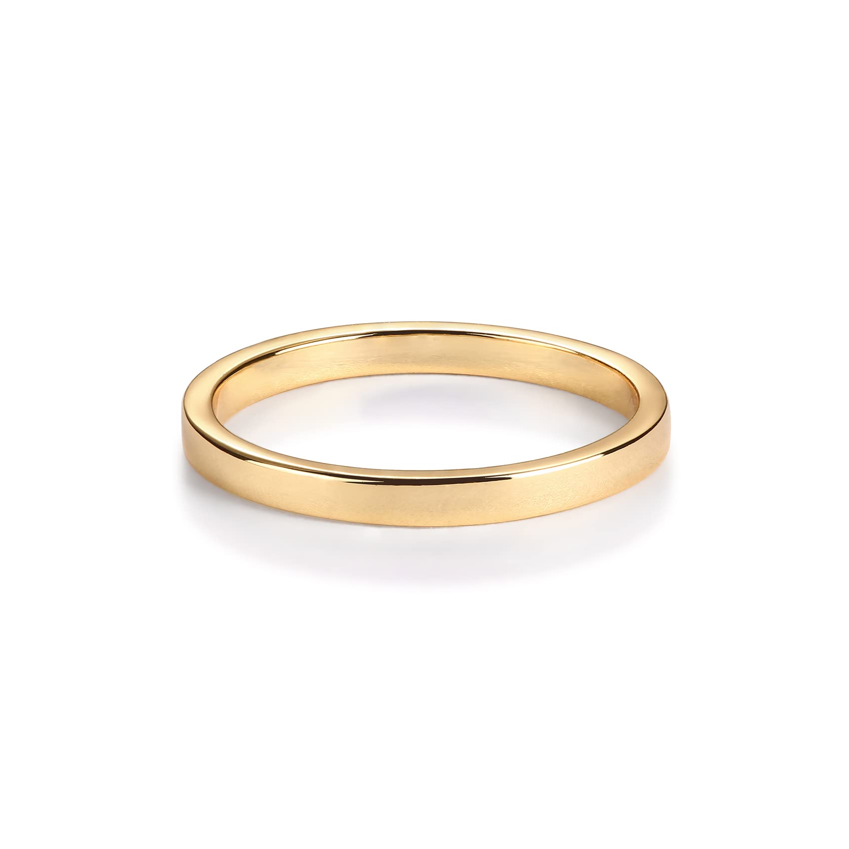 PAVOI 14K Gold Plated Stacking Ring | Bands for Women (Yellow Plated, 7)