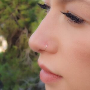 Tiny Silver Nose Ring hoop - 24 gauge snug Nose Hoop thin nose Piercings hoops - nose piercing rings