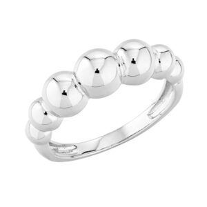 Miabella Italian 925 Sterling Silver Bead Ball Stackable Ring for Women, in Silver or 18K Gold Plated (Sterling Silver, Size 7)