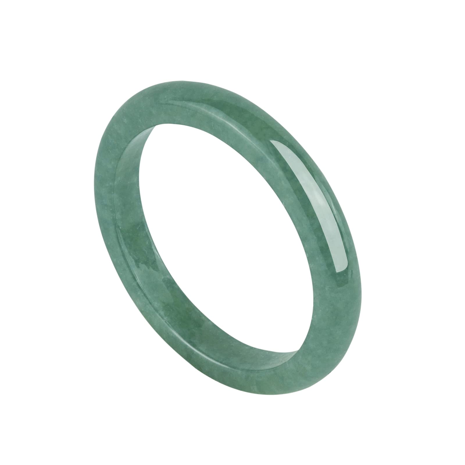 NAHARO Natural Jade Ring for Women,Good Luck Jewelry Natural Green Jade Ring for Girls with Gift Box (Green, 10)