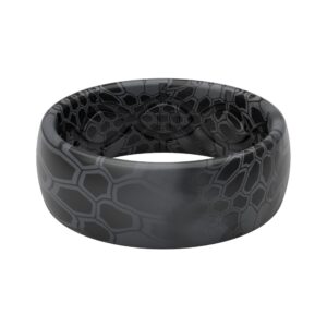 groove life kryptek typhon camo silicone ring breathable rubber wedding rings for men, lifetime coverage, unique design, comfort fit ring - size 9