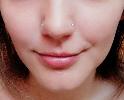 D.Bella Nose Rings 10Pcs 18G Nose Screw Rings Studs Surgical Steel Piercing Jewelry 2mm Clear CZ Silver