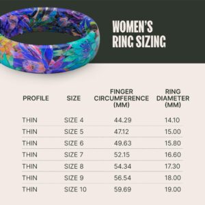 Groove Life Aspire Twilight Blossom Silicone Ring Breathable Rubber Wedding Rings for Women, Lifetime Coverage, Unique Design, Comfort Fit Ring - Size 7