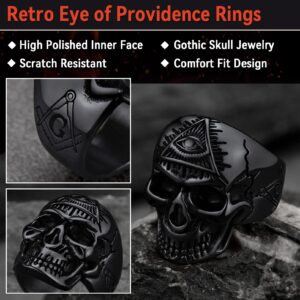 FaithHeart Skeleton Rings for Women Vintage Gothic Skull Ring Size 9