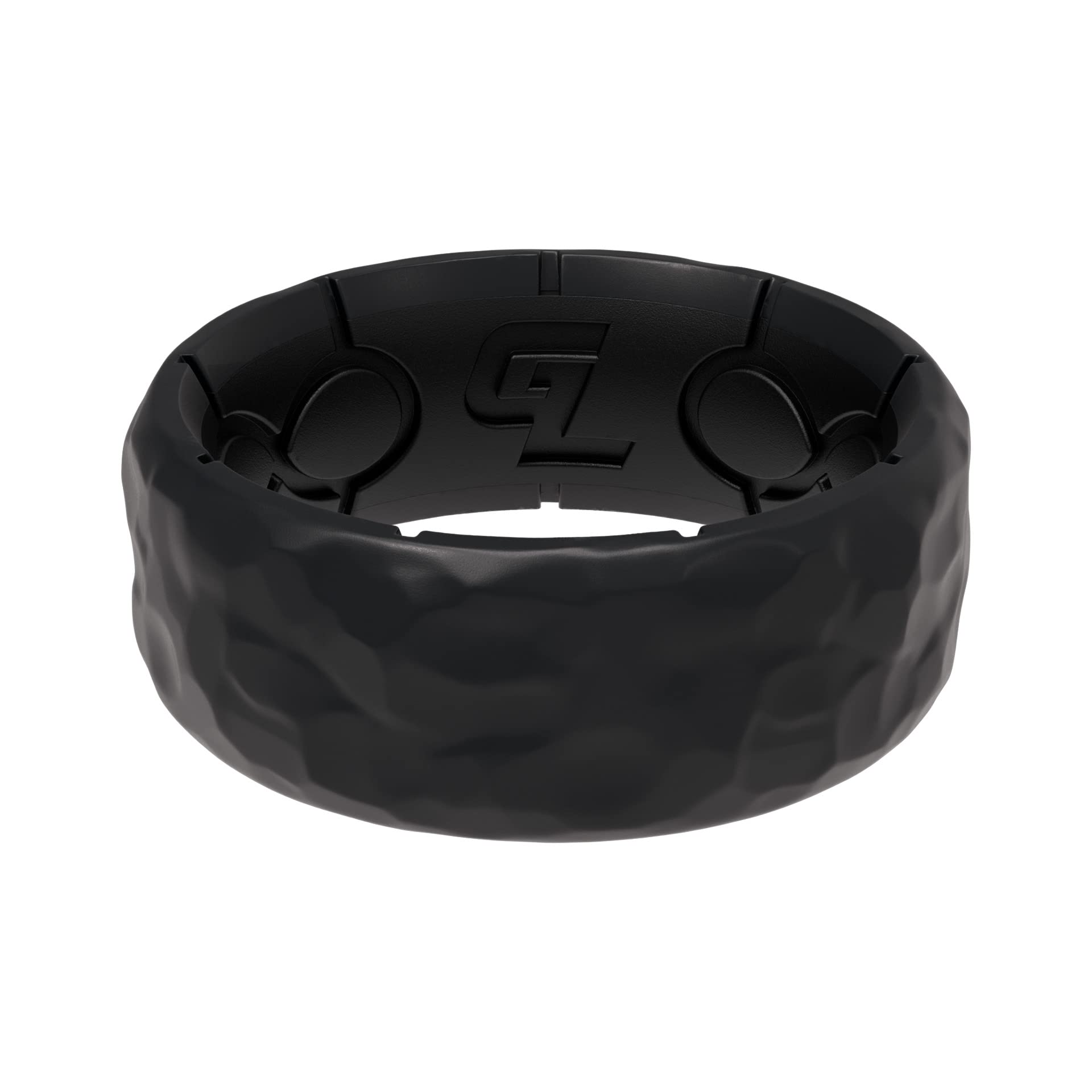 Groove Life Zeus Hammered Graphite Silicone Ring Breathable Rubber Wedding Rings for Men, Lifetime Coverage, Unique Design, Comfort Fit Ring - Size 13