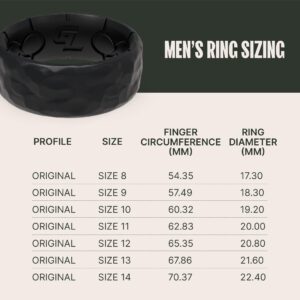 Groove Life Zeus Hammered Graphite Silicone Ring Breathable Rubber Wedding Rings for Men, Lifetime Coverage, Unique Design, Comfort Fit Ring - Size 13