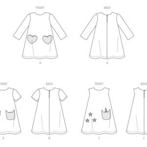 New Look Children's Novelty Dress Sewing Pattern Packet, Design Code S9365, Sizes 3-4-5-6-7-8, Multicolor