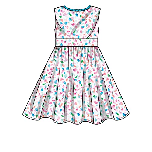 New Look Easy Toddlers' and Children's Dress Sewing Pattern Kit, Code N6726, Sizes 1/2-1-2-3-4-5-6-7-8, Multicolor