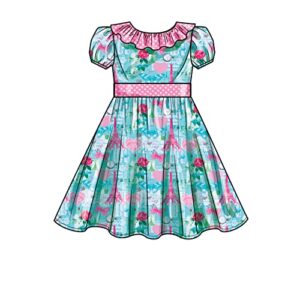 New Look Easy Toddlers' and Children's Dress Sewing Pattern Kit, Code N6726, Sizes 1/2-1-2-3-4-5-6-7-8, Multicolor