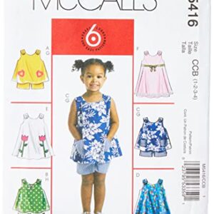 McCall's Patterns M5416 Toddlers' Tops, Dresses and Shorts