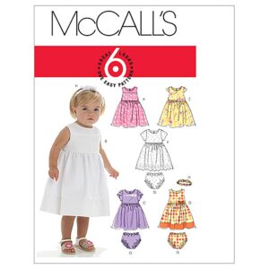 mccall's patterns m6015 infants' lined dresses, panties and headband