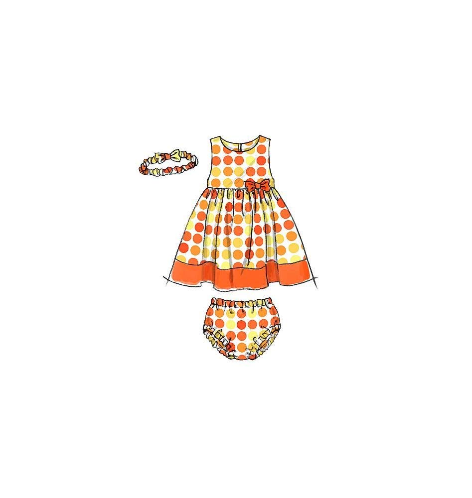 McCall's Patterns M6015 Infants' Lined Dresses, Panties and Headband