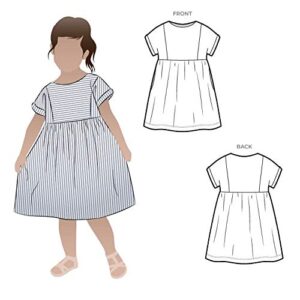 Style Arc Sewing Pattern - Lacey Kids Dress (Sizes 1-8)