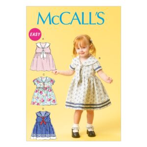 mccall pattern company m6913 toddlers' dresses and tie ends, size caa