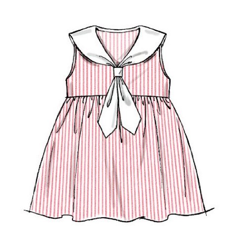 McCall Pattern Company M6913 Toddlers' Dresses and Tie Ends, Size CAA