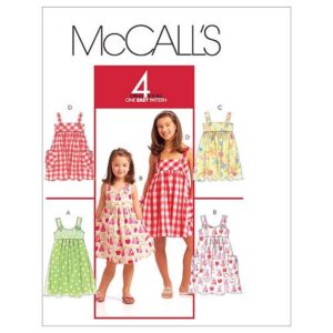 mccall's patterns m5613 children's/girls' dresses, size cce (3-4-5-6)