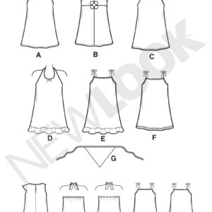 New Look Sewing Pattern 6478 Child Dresses, Size A (3-4-5-6-7-8)